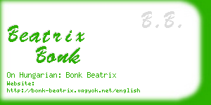 beatrix bonk business card